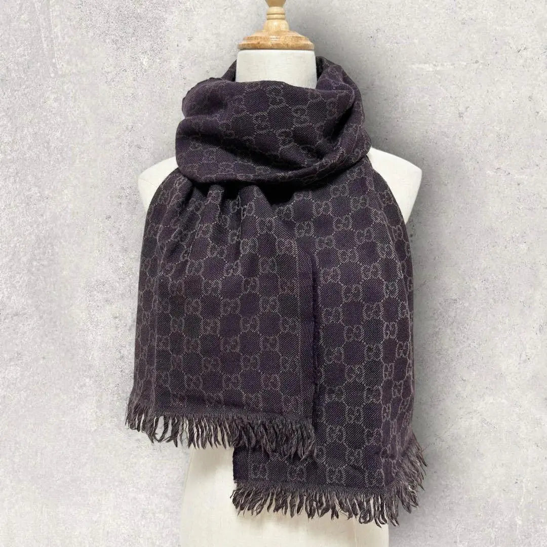 Extremely beautiful item!! GUCCI Gucci Scarf Shawl Scarf Wool Dull Purple | 極美品‼GUCCI グッチ スカーフ ショール マフラー ウール くすみ 紫