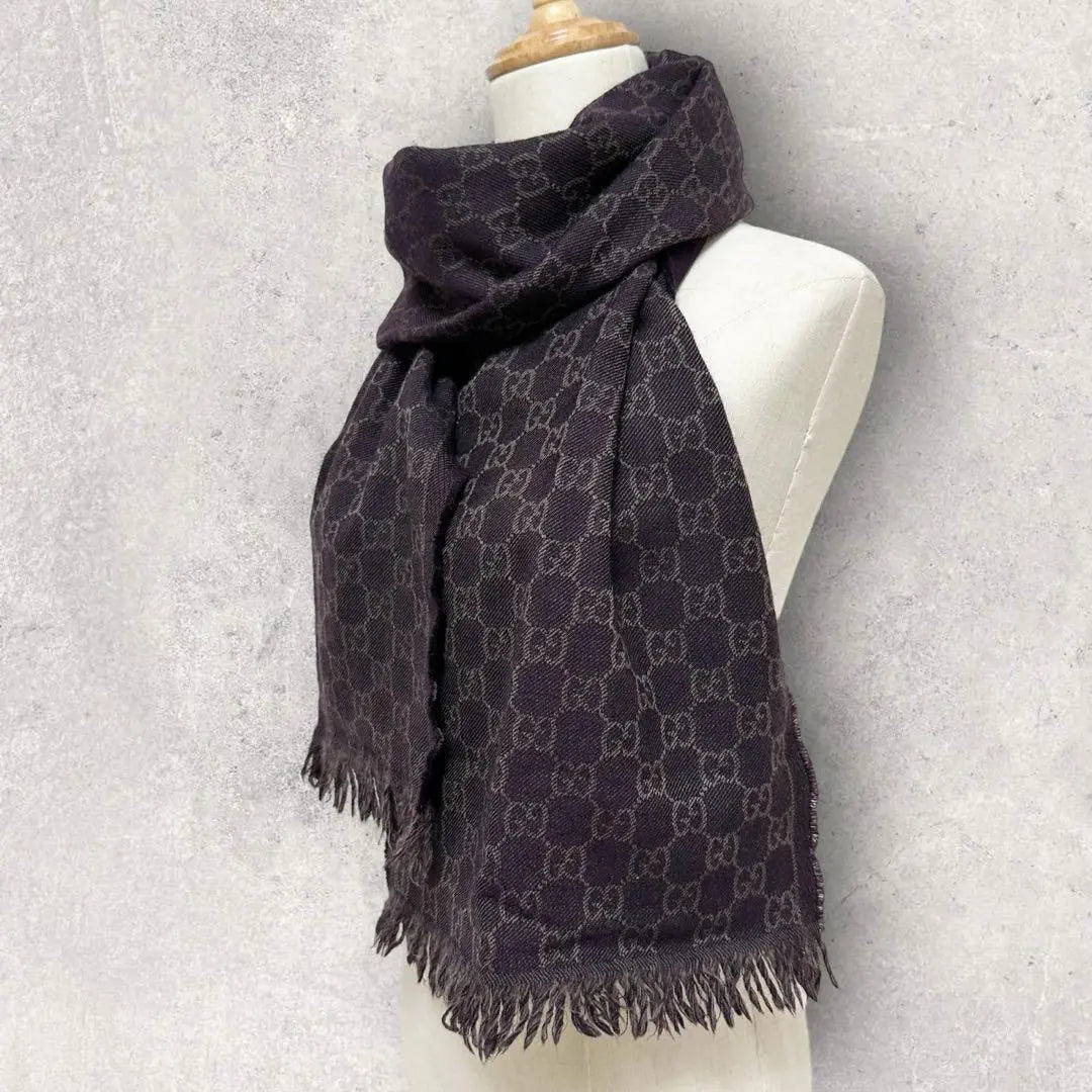 Extremely beautiful item!! GUCCI Gucci Scarf Shawl Scarf Wool Dull Purple | 極美品‼GUCCI グッチ スカーフ ショール マフラー ウール くすみ 紫