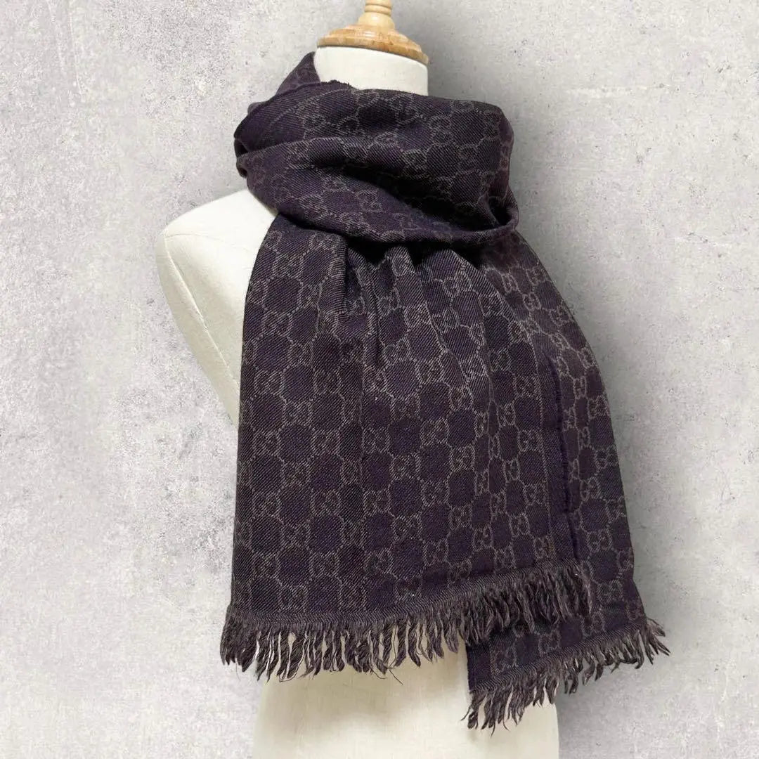 Extremely beautiful item!! GUCCI Gucci Scarf Shawl Scarf Wool Dull Purple | 極美品‼GUCCI グッチ スカーフ ショール マフラー ウール くすみ 紫