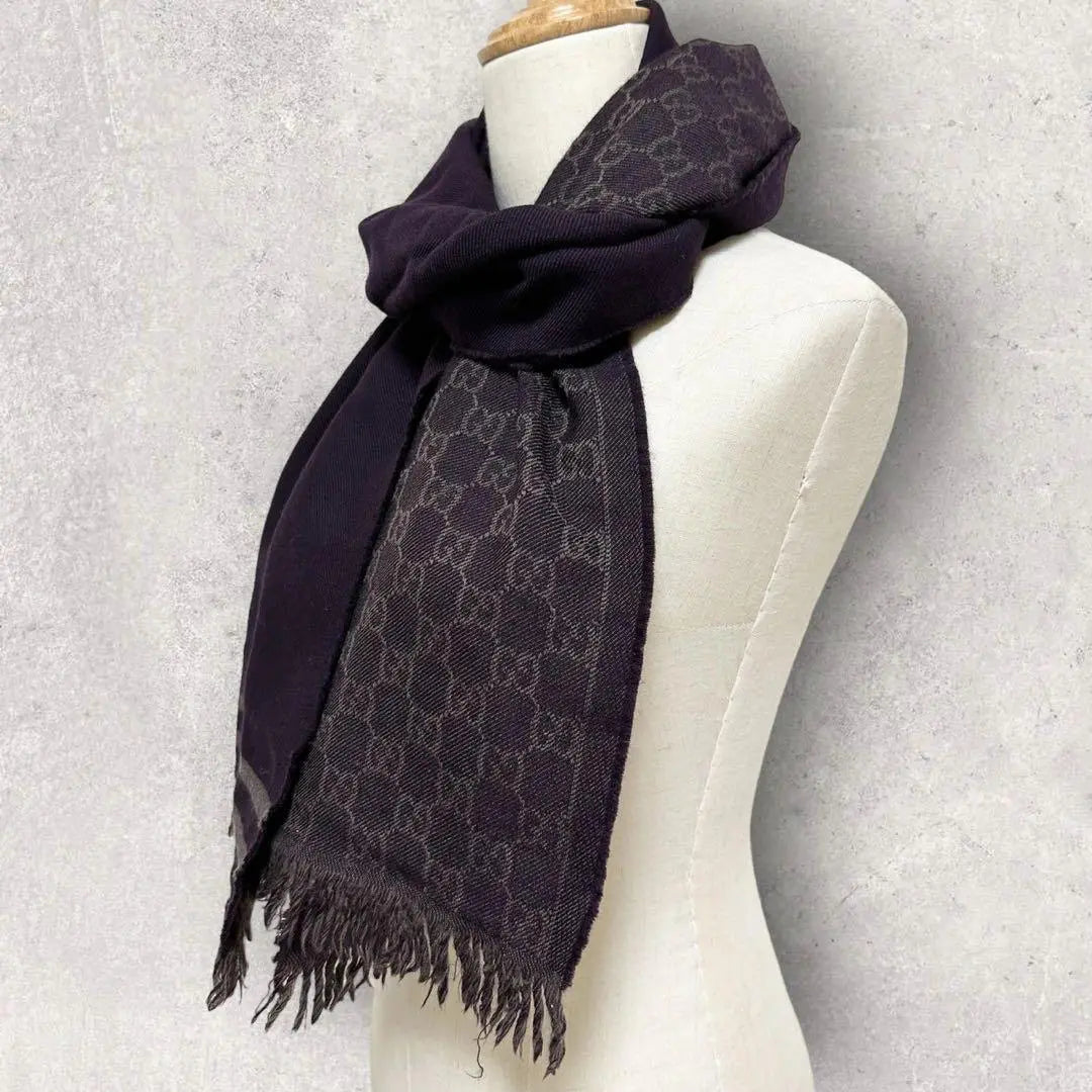 Extremely beautiful item!! GUCCI Gucci Scarf Shawl Scarf Wool Dull Purple | 極美品‼GUCCI グッチ スカーフ ショール マフラー ウール くすみ 紫