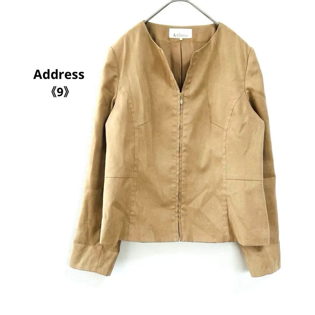 Address Suede Blouson Zip-up Beige Casual {9}