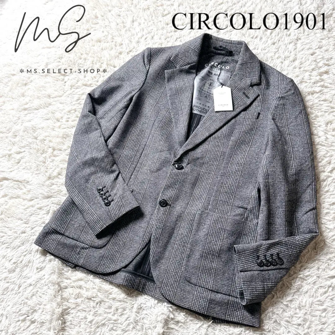 Nueva chaqueta Ancón con patrón de cuadros Chirkoro Glen CIRCOLO1901 sin usar | 新品未使用CIRCOLO1901 チルコロ グレンチェック柄 アンコンジャケット