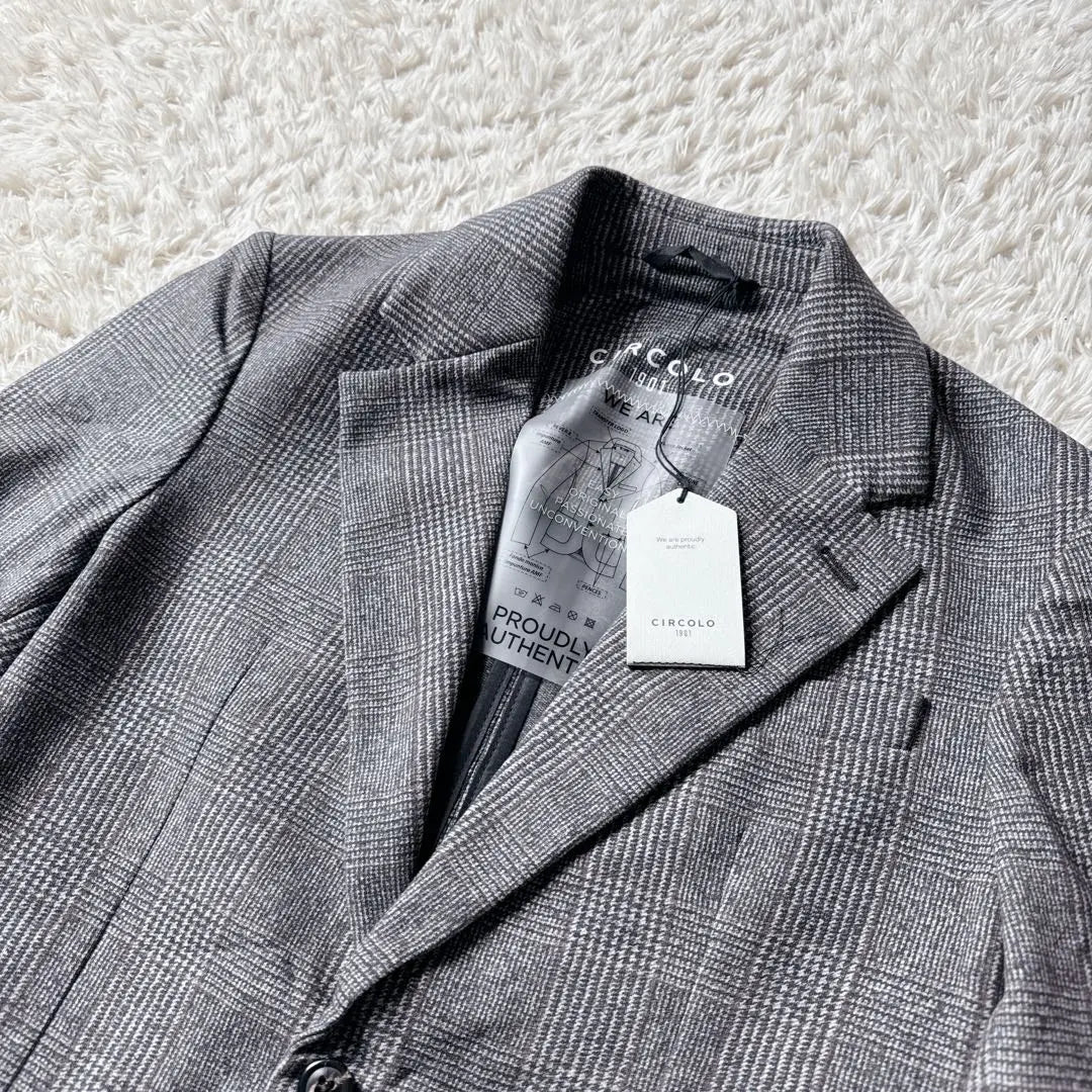 Nueva chaqueta Ancón con patrón de cuadros Chirkoro Glen CIRCOLO1901 sin usar | 新品未使用CIRCOLO1901 チルコロ グレンチェック柄 アンコンジャケット