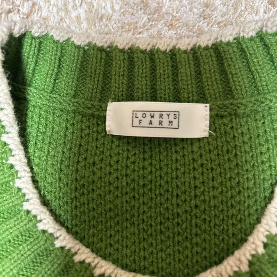 LOWRYS FARM Green Oversized Knit Sweater Free Size