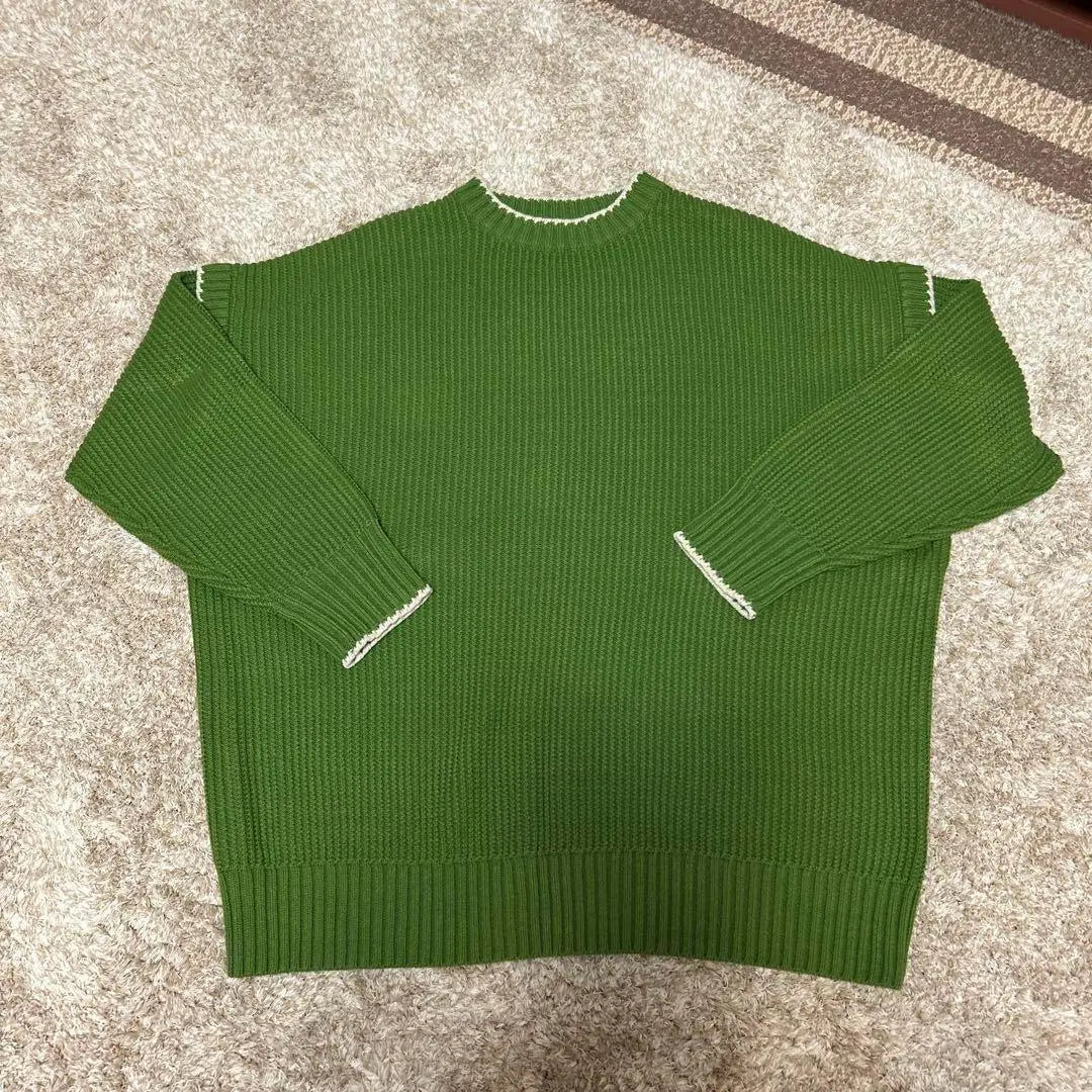 LOWRYS FARM Green Oversized Knit Sweater Free Size