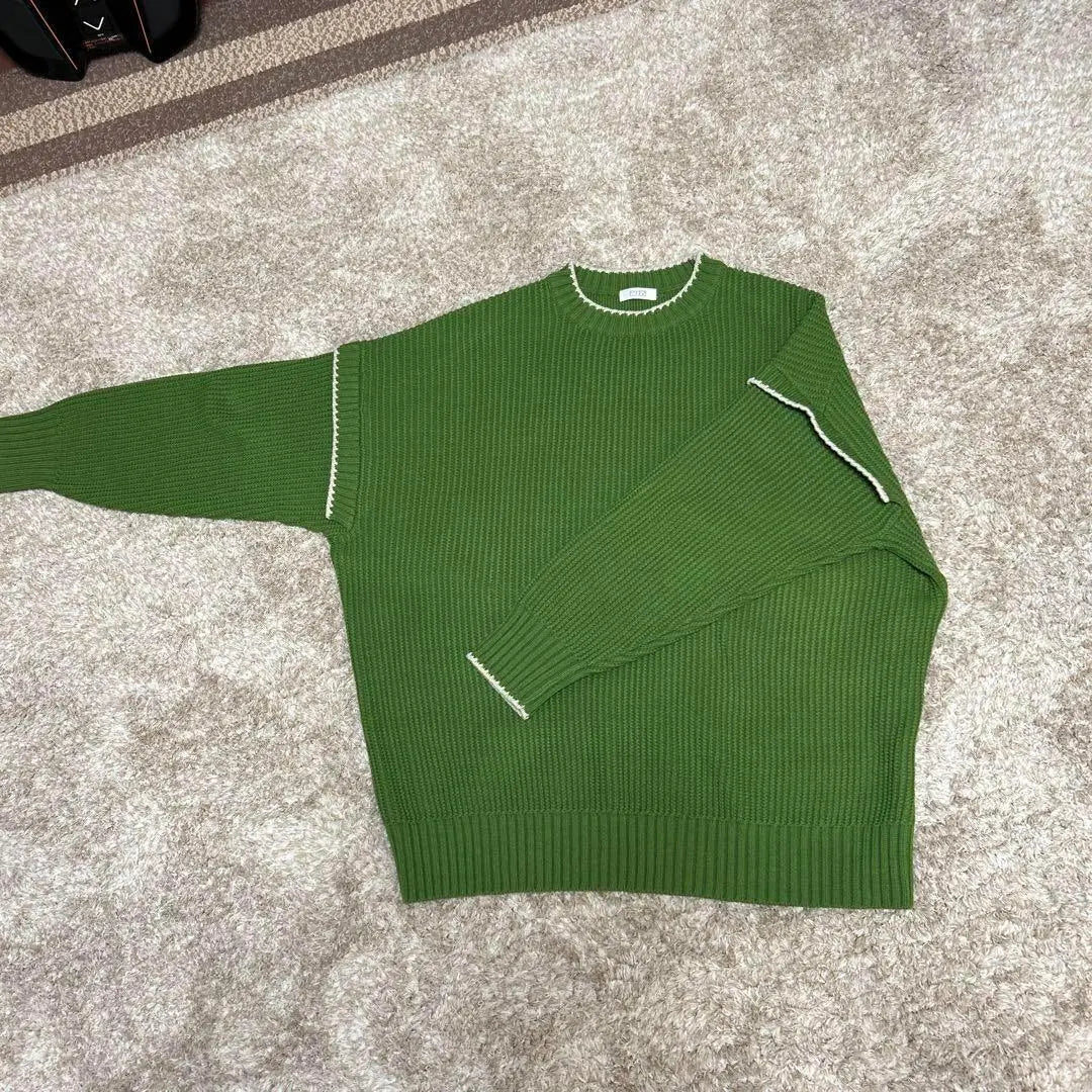 LOWRYS FARM Green Oversized Knit Sweater Free Size