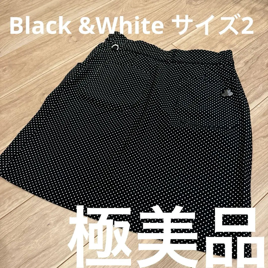 Black & White Sport Size 2 Golfwear Skirt Dot Pattern