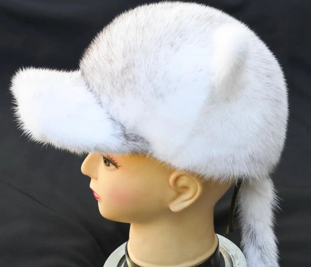 ★ New limited ◆ Cat ears ◆ Fur of fur jewel Crossminks Popular Cap fur fur