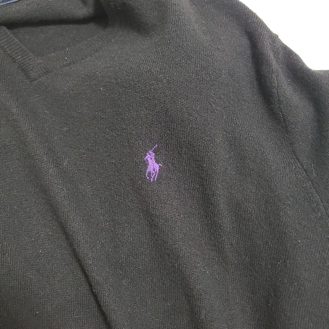 [Rare size 4XL Polo Ralph Lauren Merino wool] Current knit black