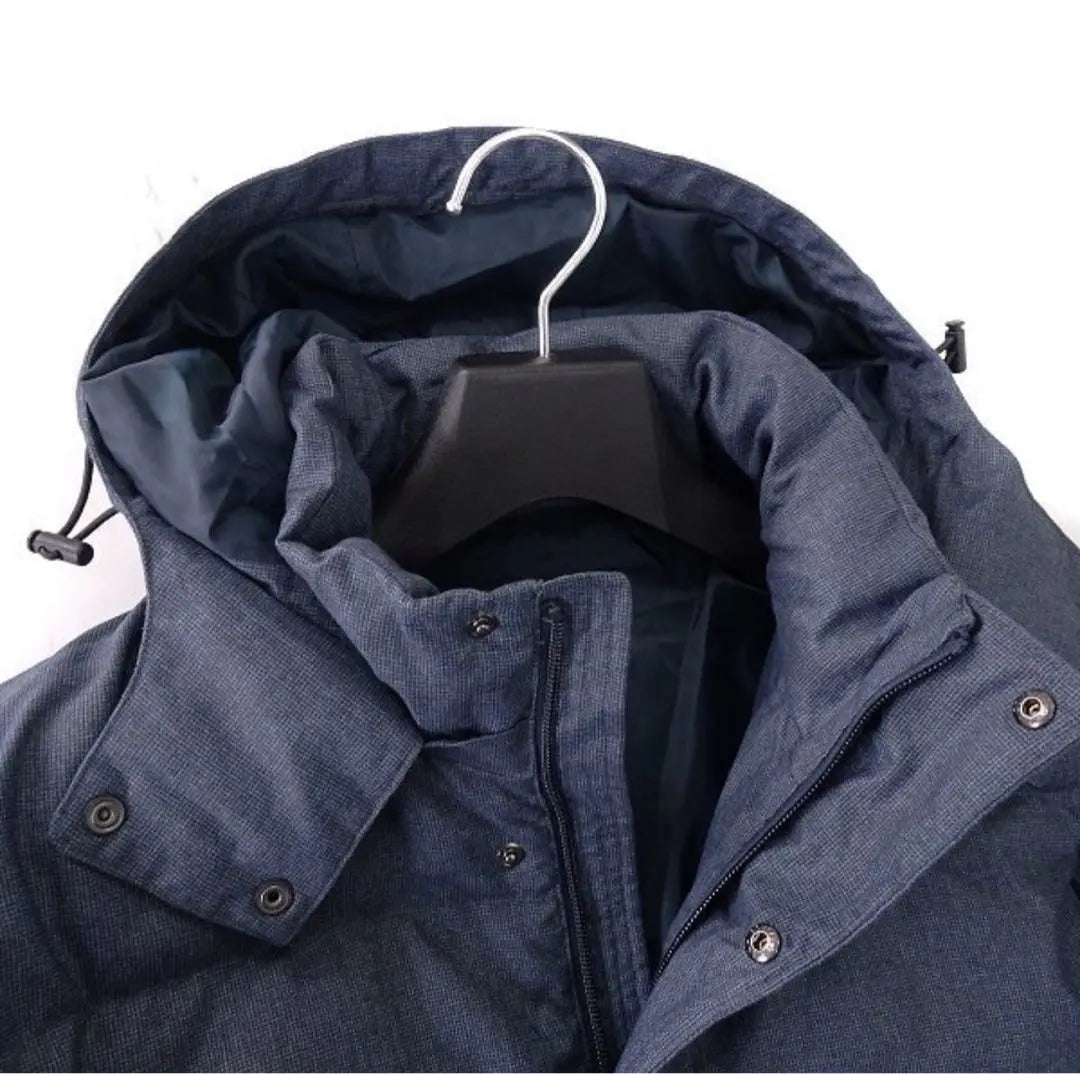 New Takashimaya Brushed Wool Like Quilting Food Down Coat L Navy