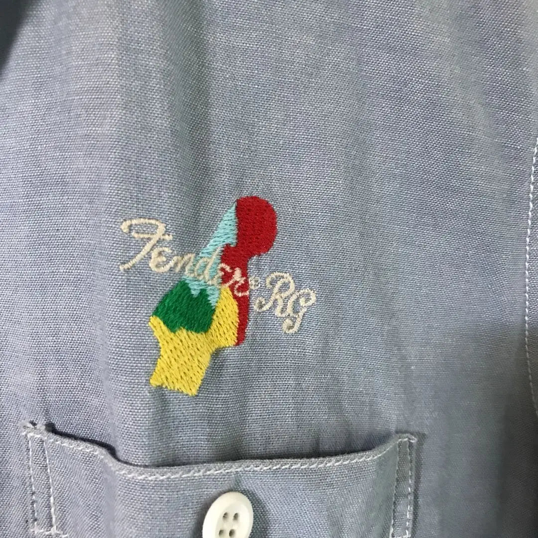 Super rare! Rood Gallery x Fender Embroidered Short Sleeve Shirt Tungary Chambray