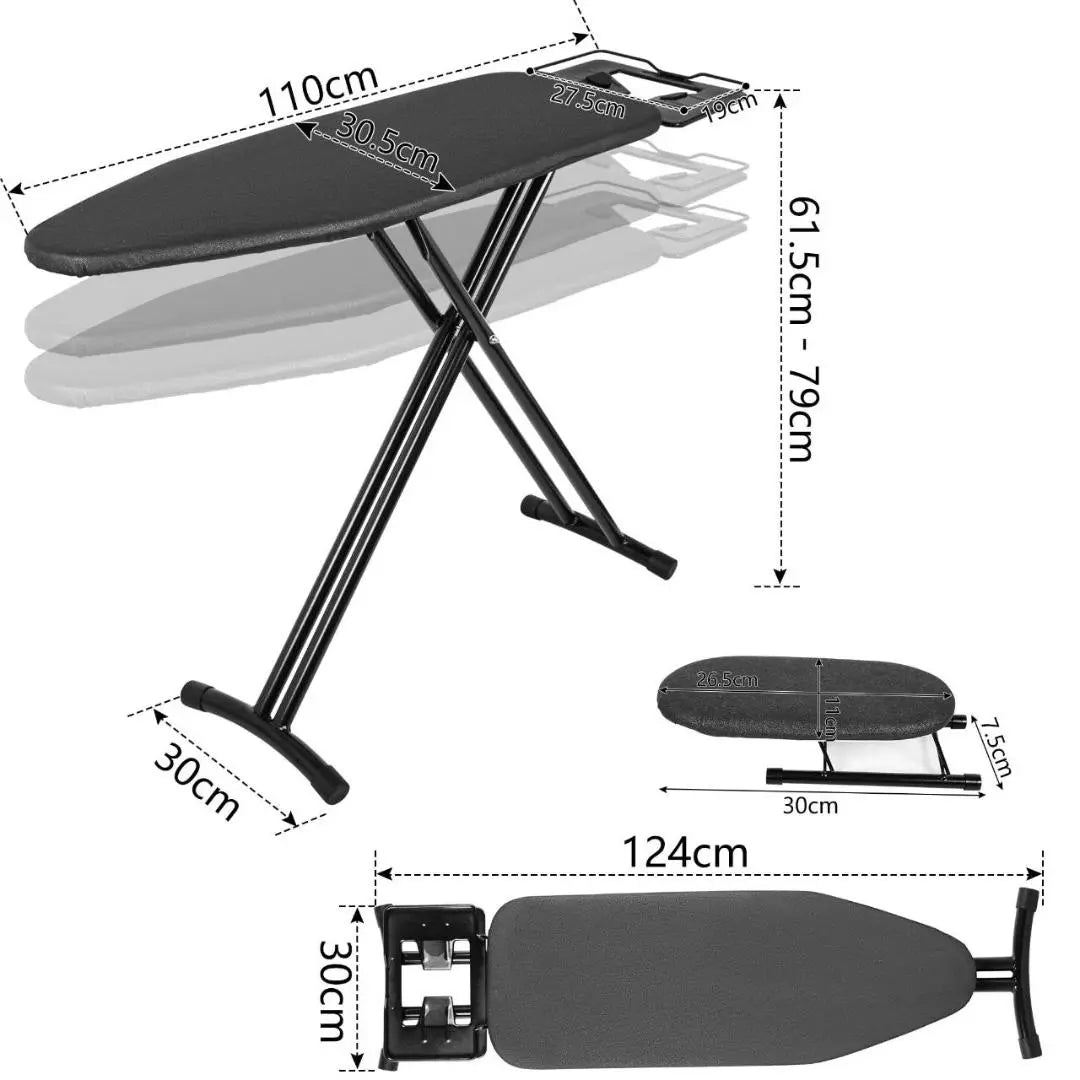 Tabla de planchar multifuncional con soporte y altura regulable