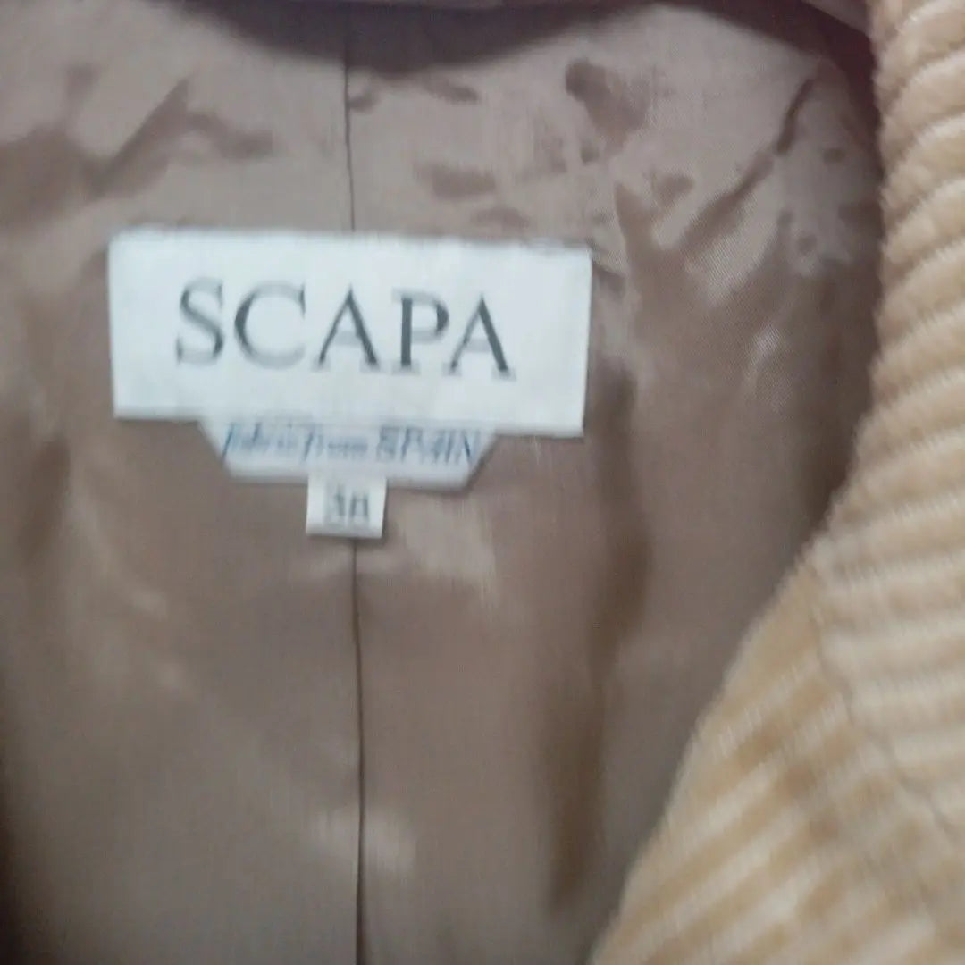 Scapa [Oferta❤] Chaqueta Cordyloi ¥6500↓Beige Talla 38 Algodón | スキャパ【セール❤】 コーディロイジャケット ¥6500↓ベージュ 38号 綿