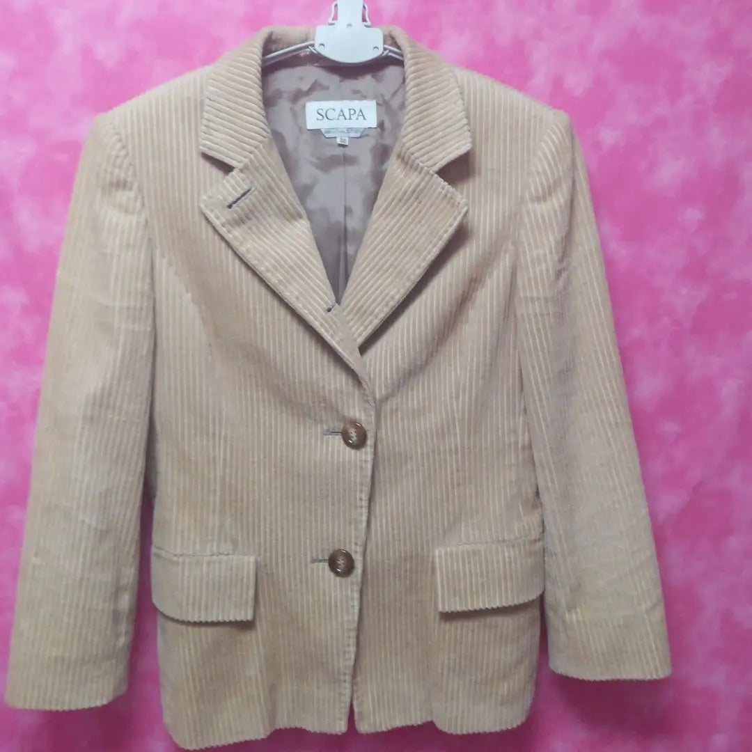 Scapa [Oferta❤] Chaqueta Cordyloi ¥6500↓Beige Talla 38 Algodón | スキャパ【セール❤】 コーディロイジャケット ¥6500↓ベージュ 38号 綿