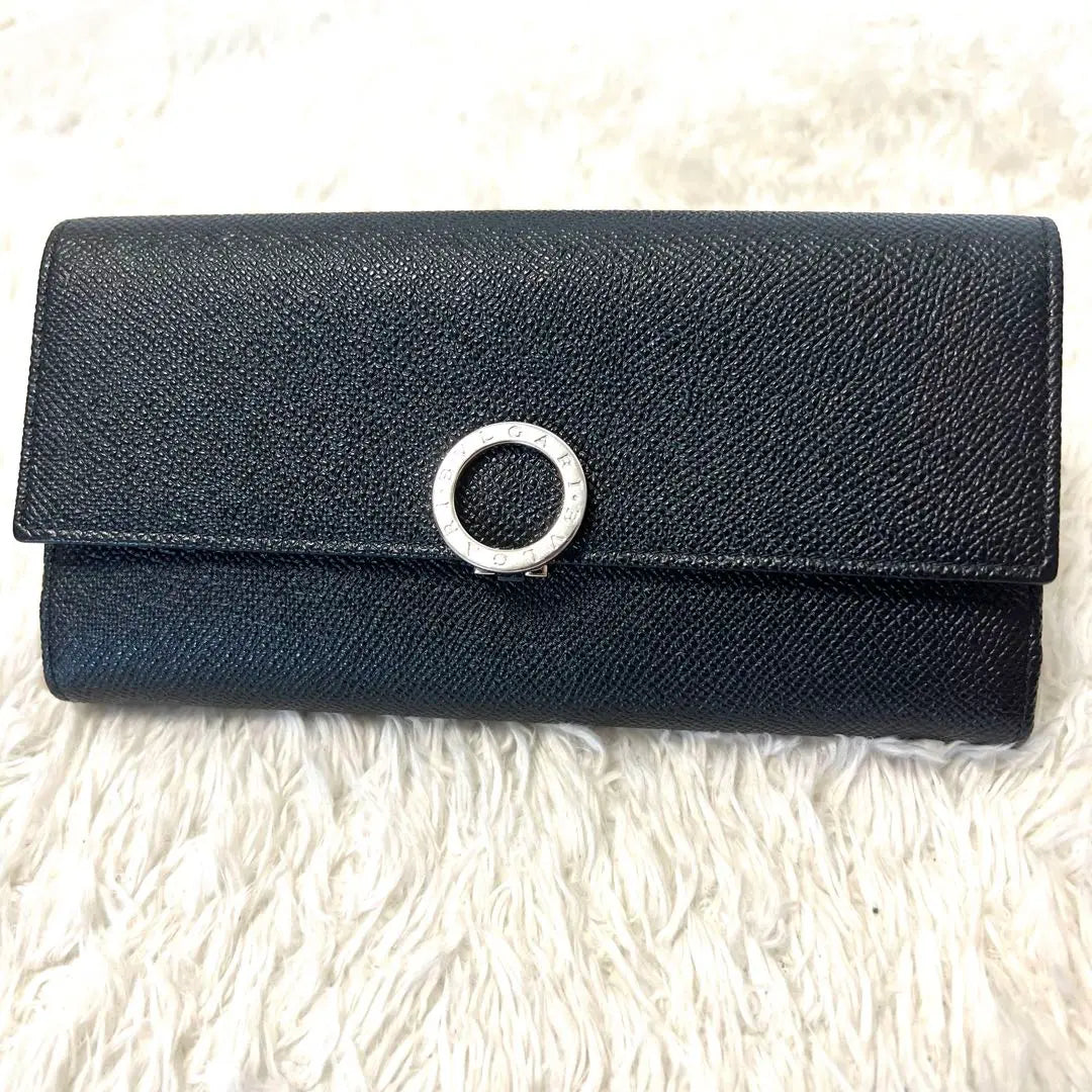 Superb condition, almost unused BVLGARI Men's Women's Long Wallet Black