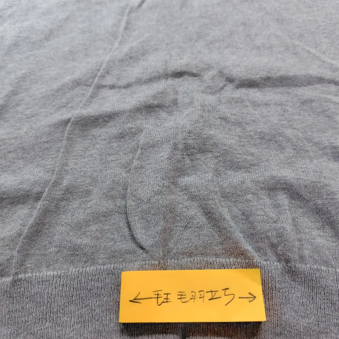 MUJI Blusa Relax Plan Manga Larga (L) Seda Corte Mixto Gris Sierra Escote pico | MUJI 良品計画 長袖ブラウス(L)シルク混 カットソー グレー Ｖネック