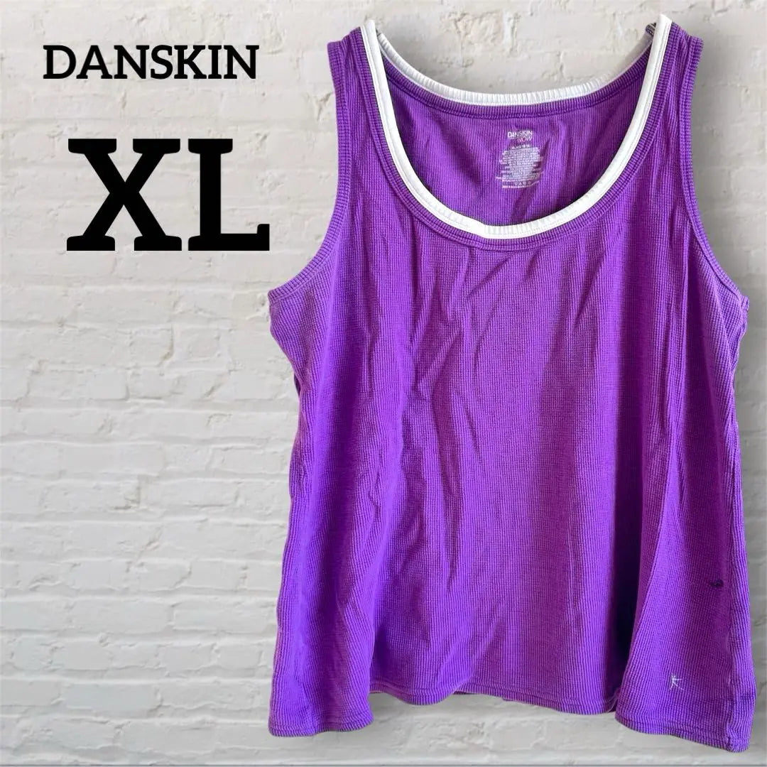 DANSKIN Purple Tank Top XL Purple White Street Innerwear