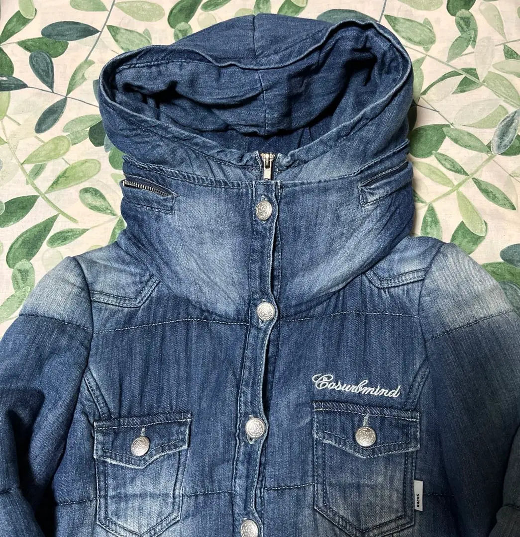 BACKS denim quilted jacket/hoodie