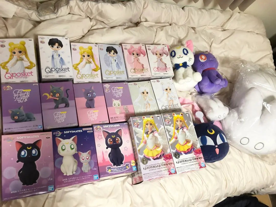 Sailor Moon Qposket, Fluffy, Soft vinyl, Grigra, 22 pieces of futon rabbit