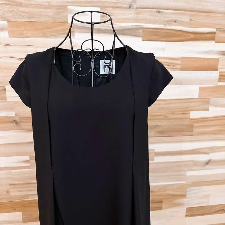 [Papillone de orejas] Hermoso vestido largo sencillo con orejas, para bodas, funerales y negocios, color negro