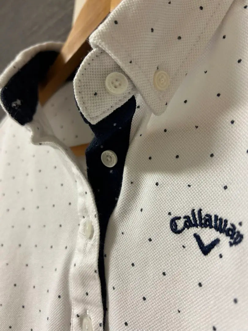 Callaway Women's Polo Shirt M White Dot Callaway