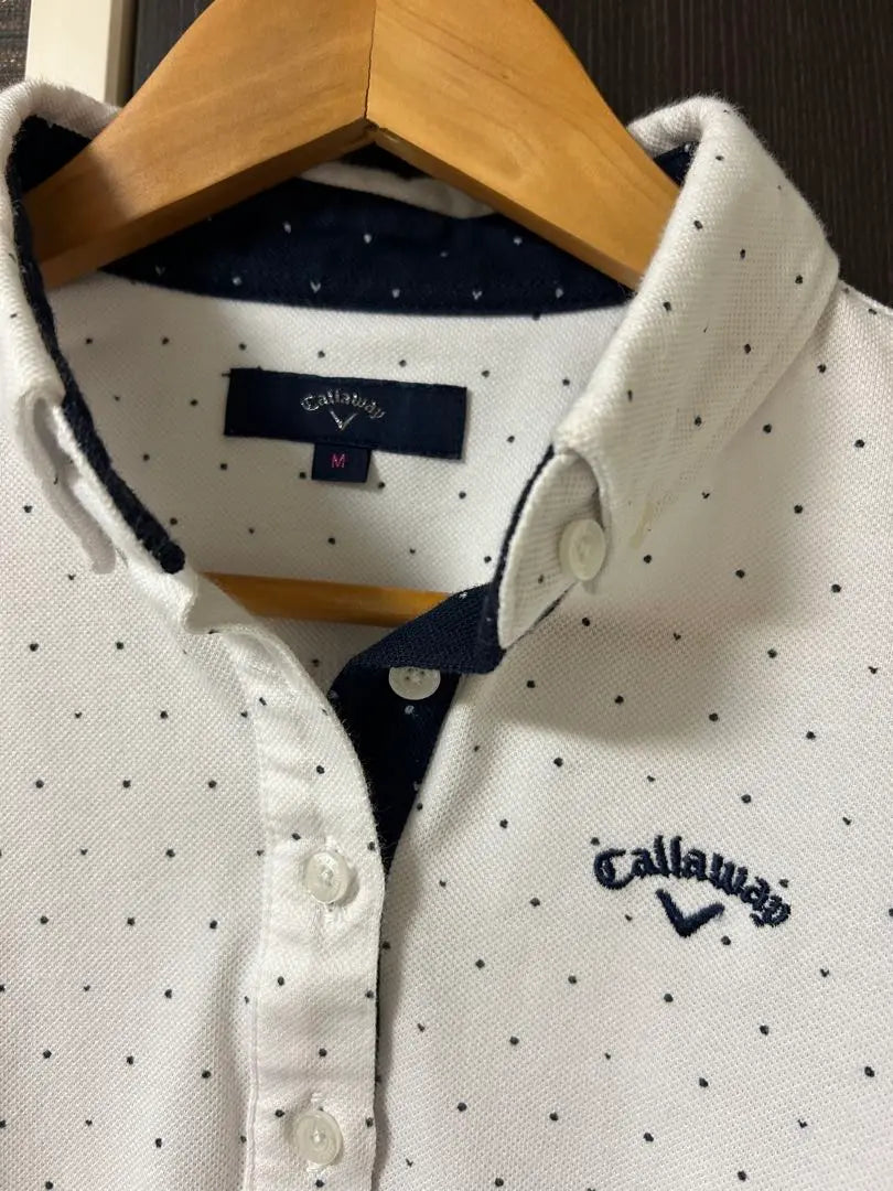 Callaway Women's Polo Shirt M White Dot Callaway