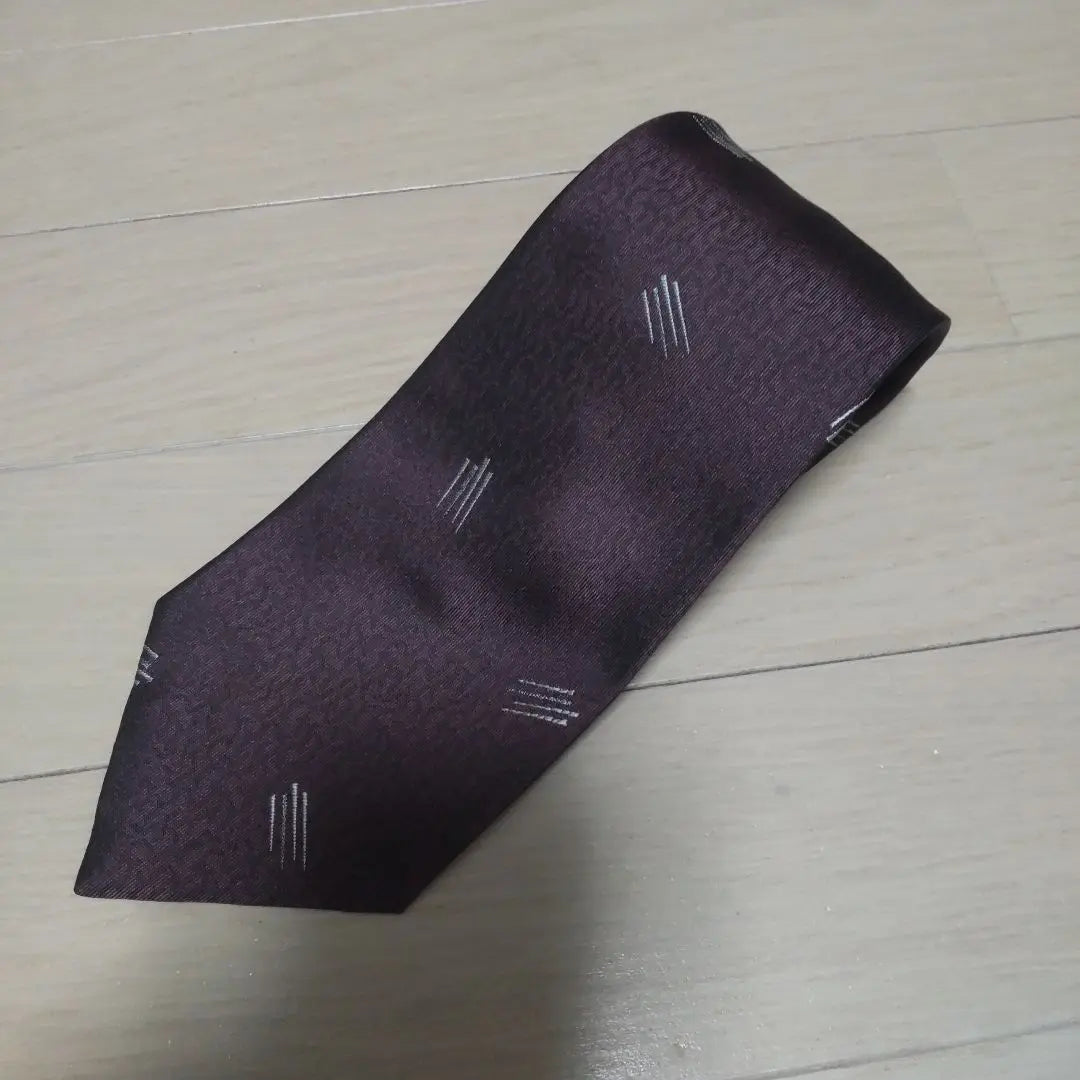 Pierre Balmain Made in Japan Dark Purple Silk Entrance Ceremony Coming of Age Ceremony Tie