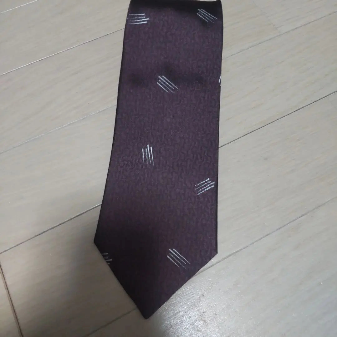 Pierre Balmain Made in Japan Dark Purple Silk Entrance Ceremony Coming of Age Ceremony Tie