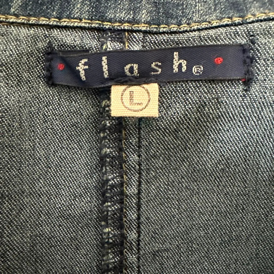 [flash] Denim tailored jacket [L] Blue cotton Stretchable