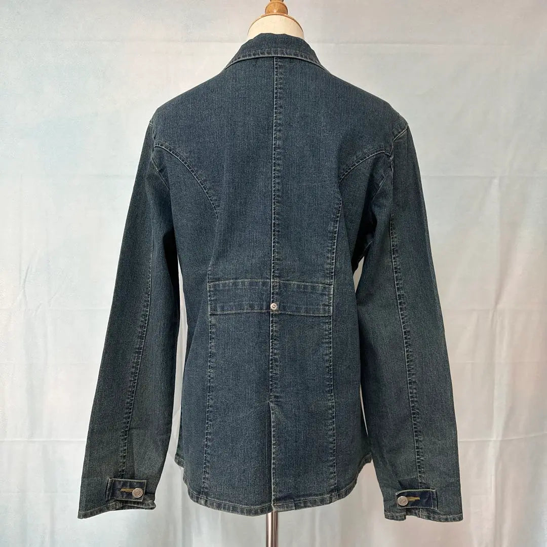 [flash] Denim tailored jacket [L] Blue cotton Stretchable