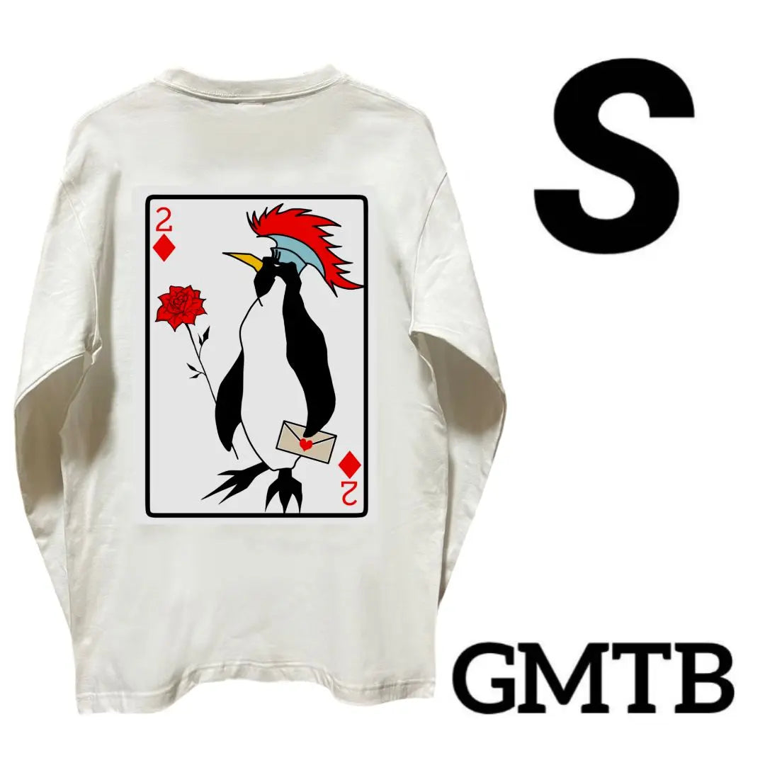 New GMTB Long T -shirt Lon T White Penguinslor Trump S | 新品GMTBロングTシャツロンT 白ペンギンラブレタートランプS