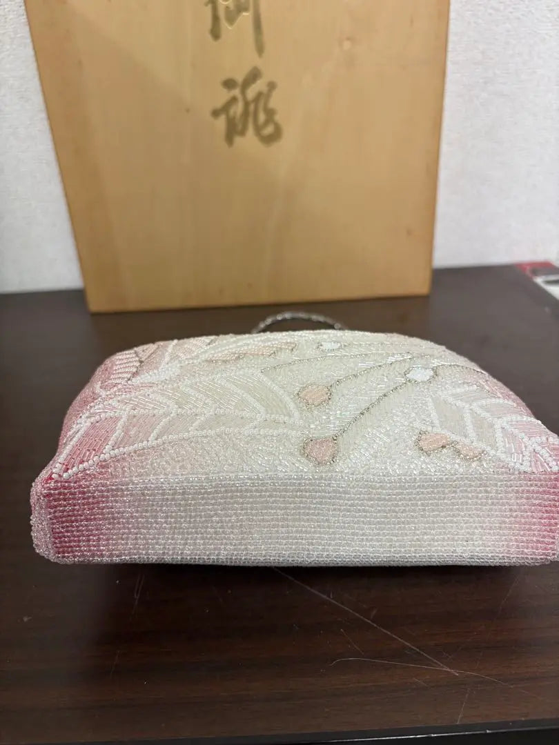 Bolsa de ropa japonesa, geta, conjunto, accesorios de ropa japonesa, kimono, bodas, funerales, cuentas, blanco, rosa/H-2