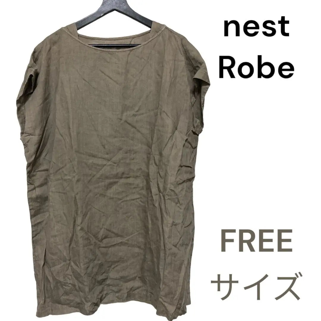 nest robe nest robe linen boat neck French sleeve dress