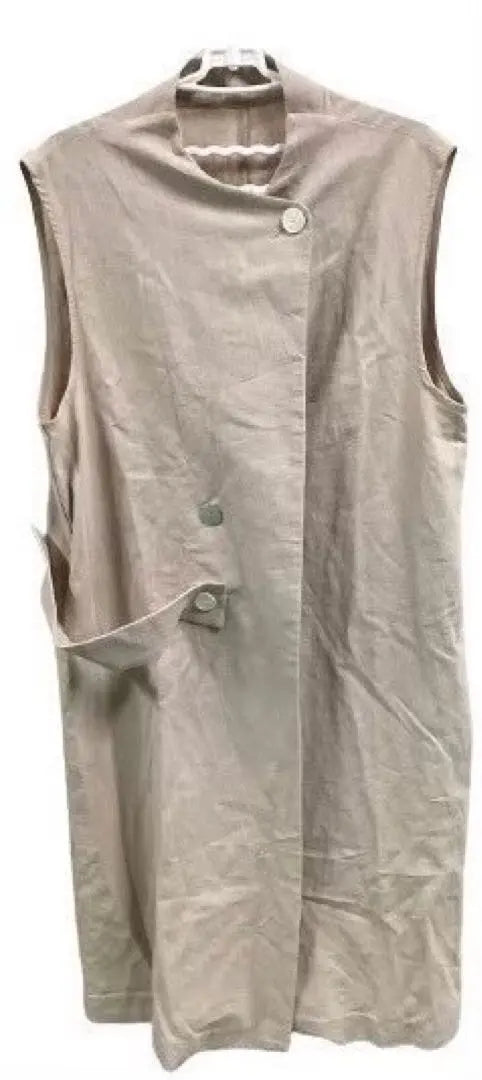 my clozette my closet linen long gilet 100% linen beige