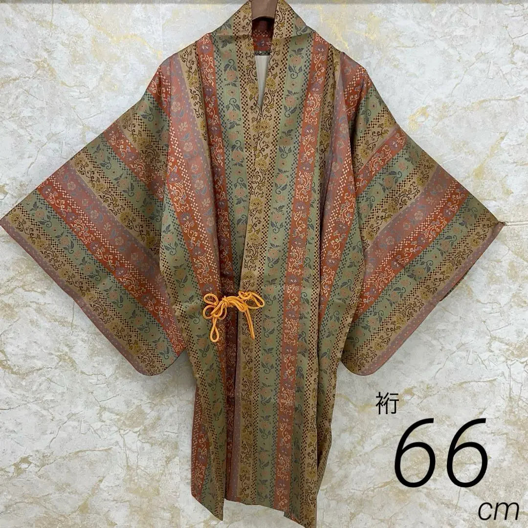 kimonoarisa◆Nishijin's wonderful long journey wear◆Pure silk◆Sleeve length 66 length 102.5