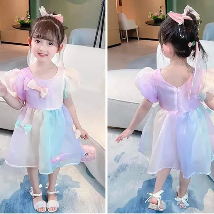 Formal One Piece Colorful Rainbow 90 Princess style tulle 1 | フォーマルワンピース　カラフル　レインボー　90 プリンセス風　チュール　1