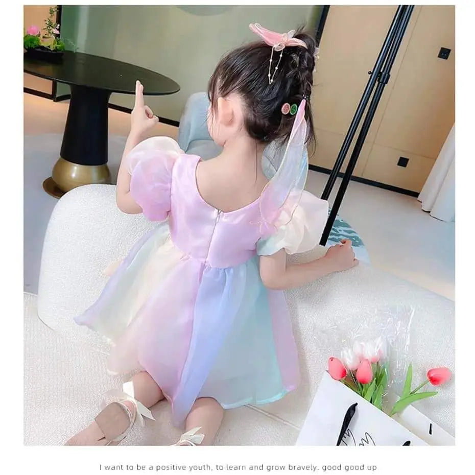 Formal One Piece Colorful Rainbow 90 Princess style tulle 1 | フォーマルワンピース　カラフル　レインボー　90 プリンセス風　チュール　1