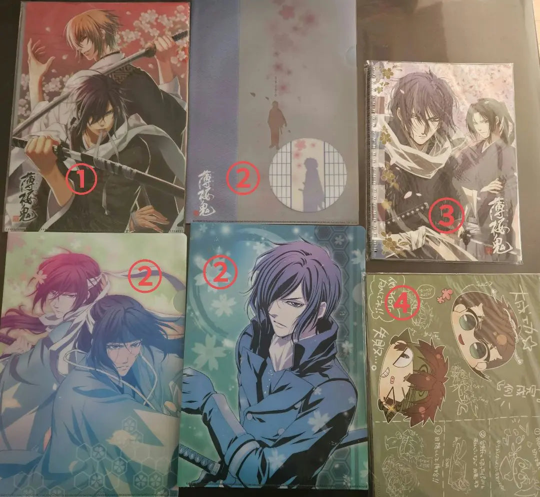 Hakuouki clear file, notebook set and bonus,