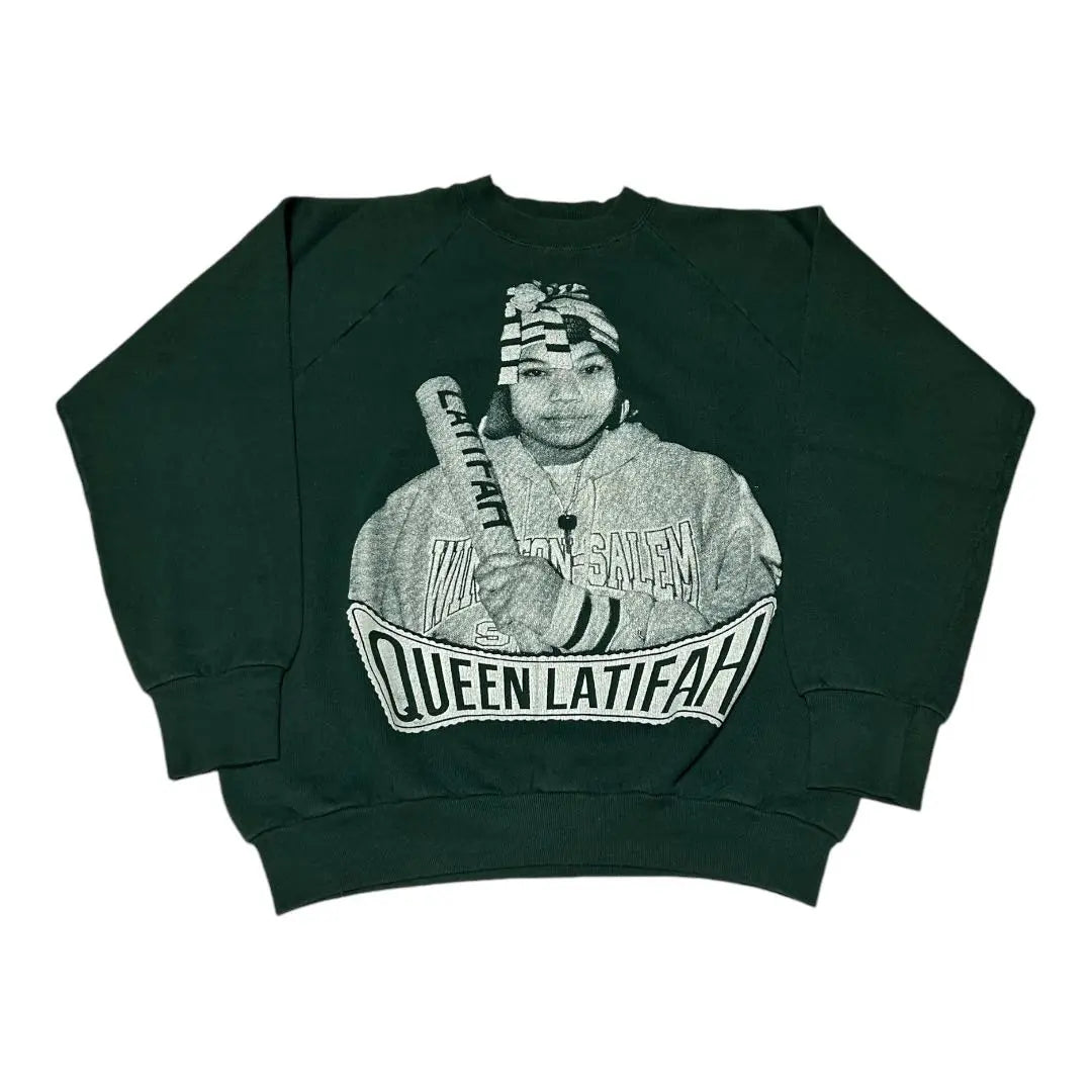 Sudadera Queen Latifah de los años 90 Queen Green L Notation | Queen Latifah de los 90 スウェット Queen グリーン L表記