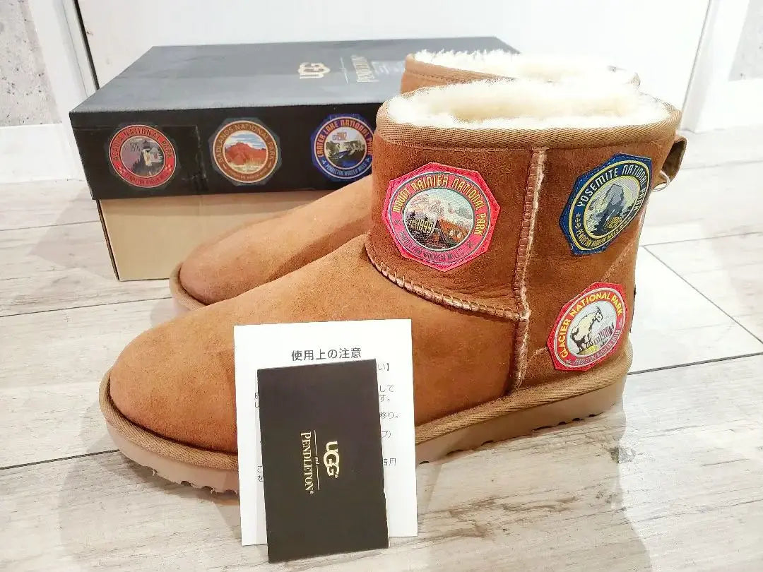 UGG & PENDLETON Patchwork Sheepskin Boots 27cm