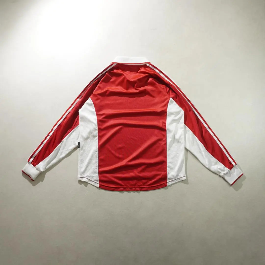 Camiseta de manga larga con corte y costura de adidas, camiseta de juego roja/RW132