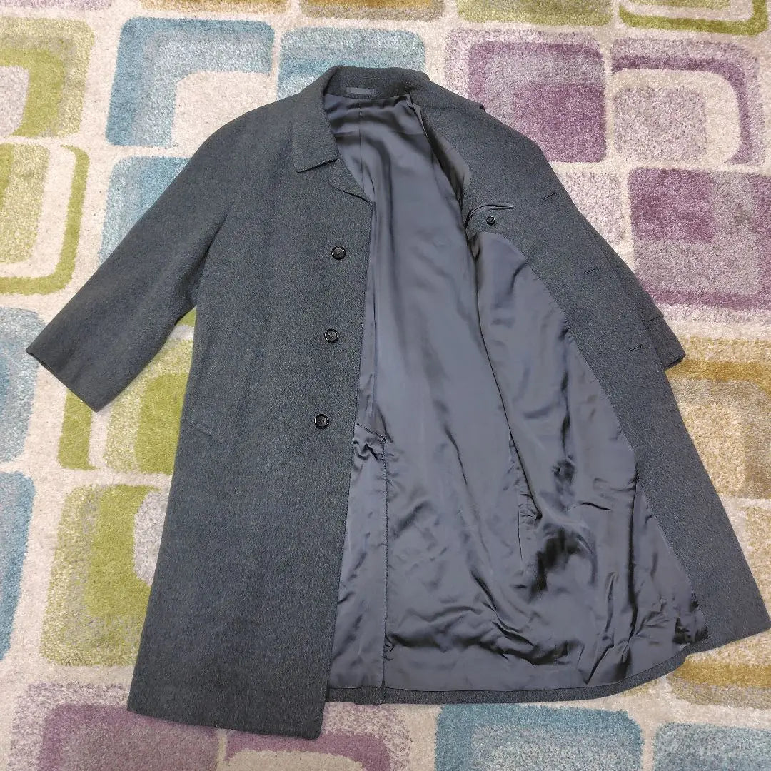 Trench coat, gray, 100% wool