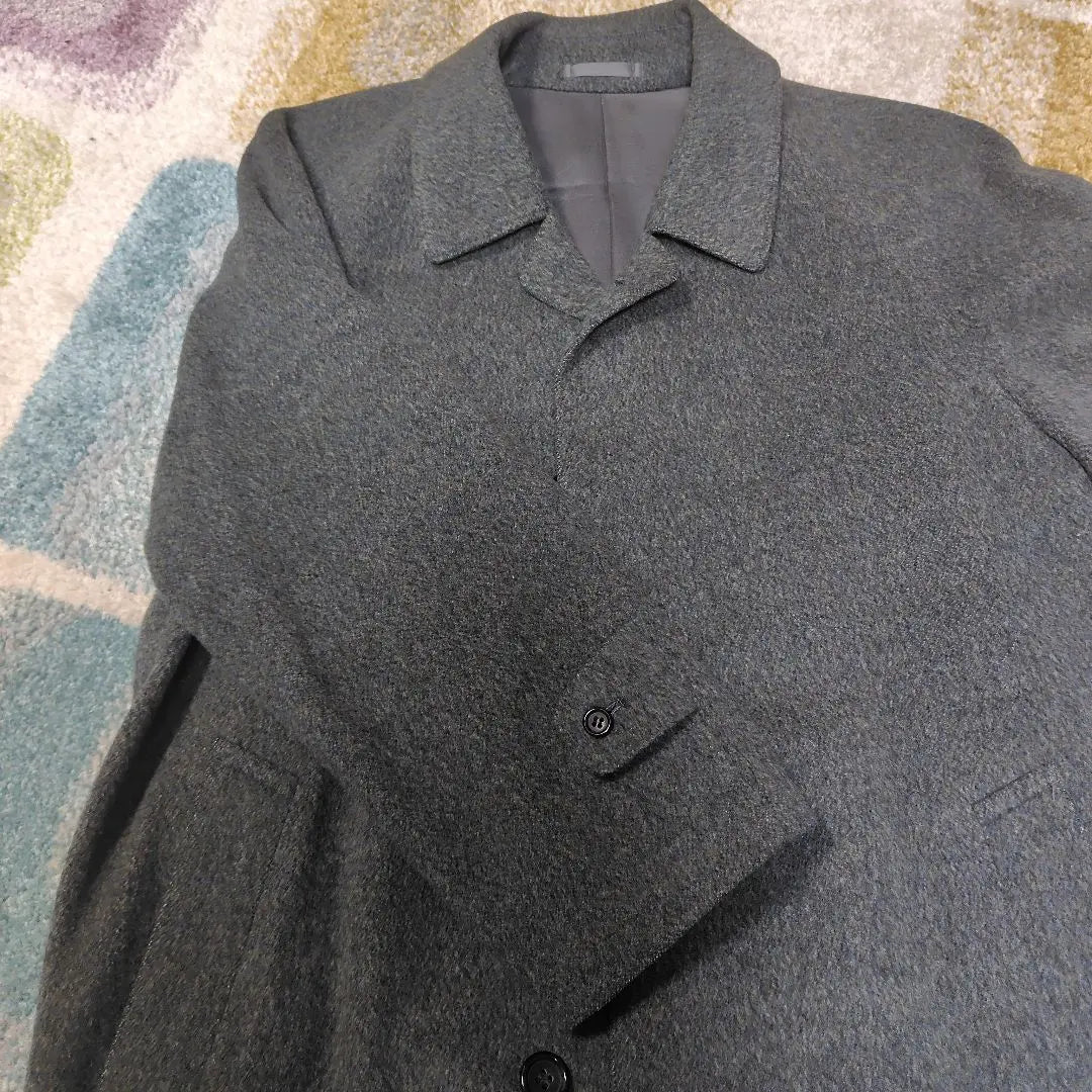 Trench coat, gray, 100% wool