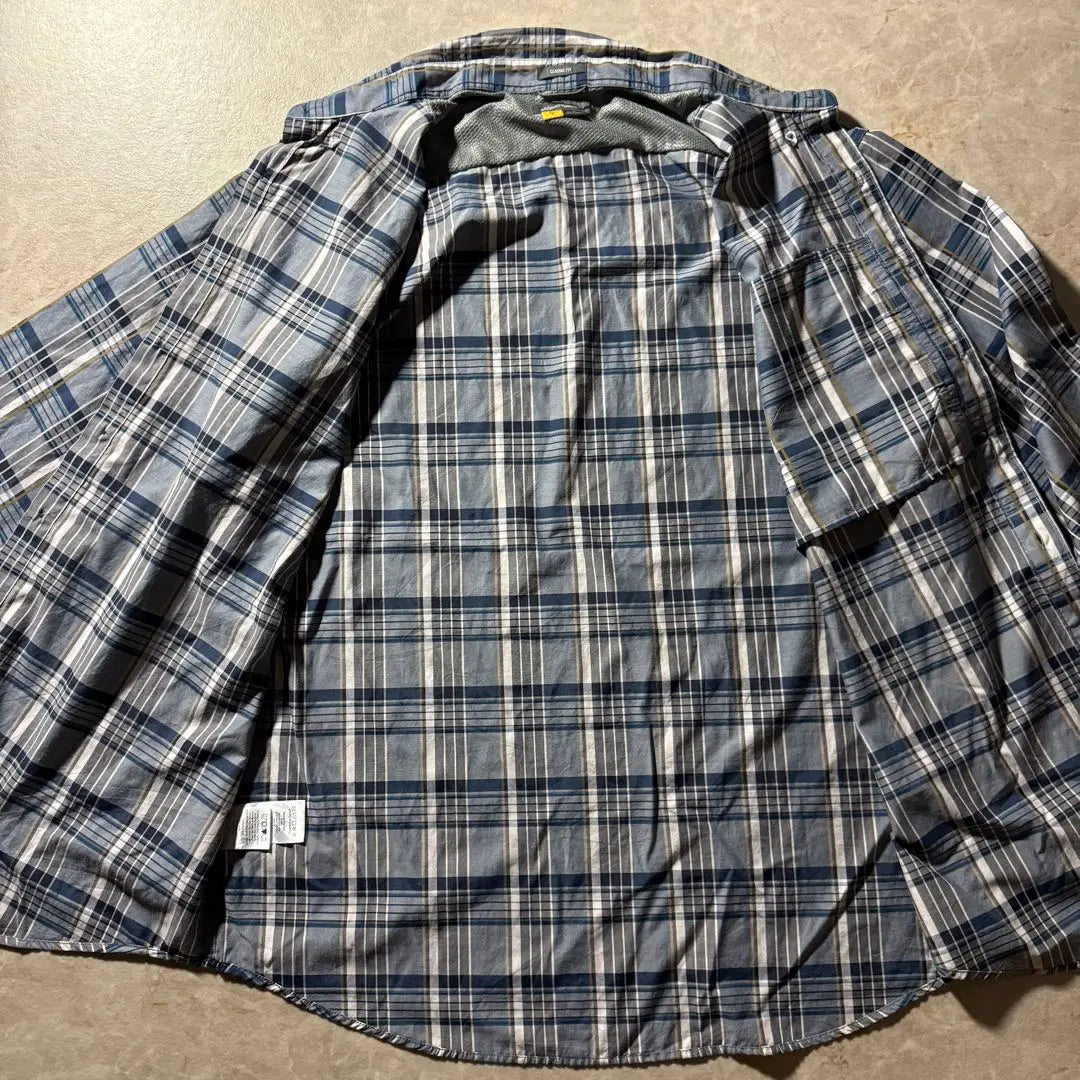 90sEddie Bauer Button Down Check Shirt XL Blue Vintage American Casual Good Condition