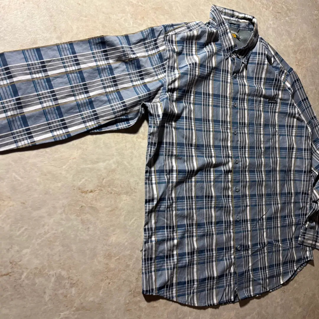 90sEddie Bauer Button Down Check Shirt XL Blue Vintage American Casual Good Condition