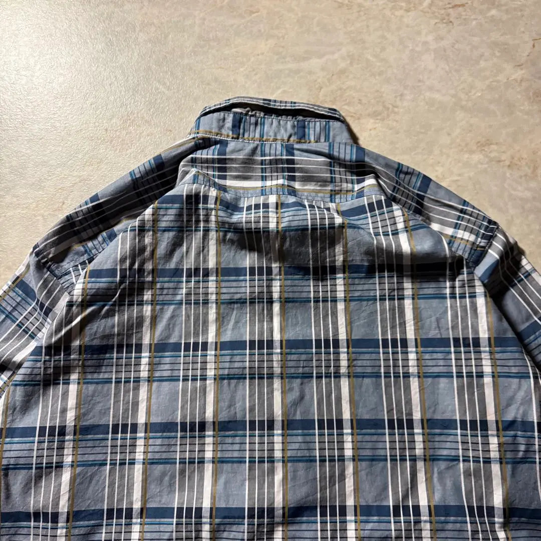 90sEddie Bauer Button Down Check Shirt XL Blue Vintage American Casual Good Condition