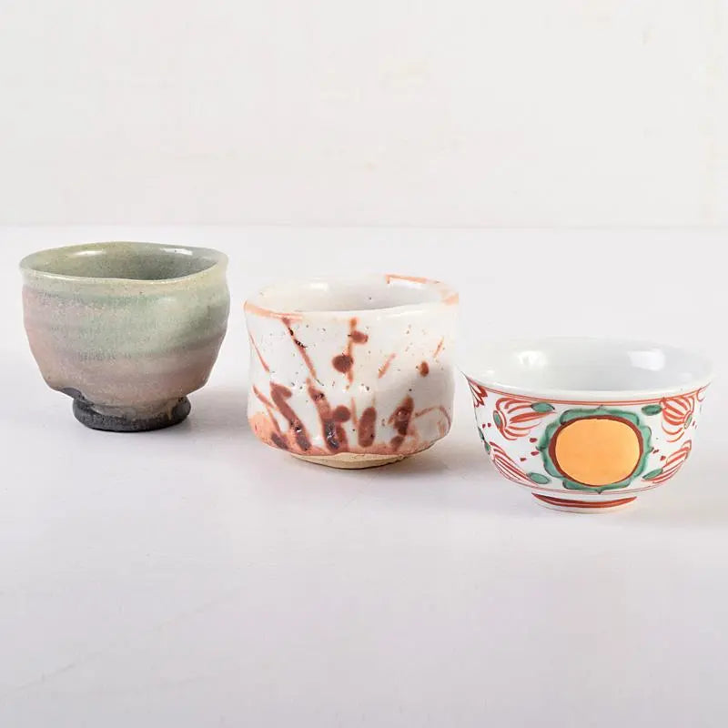 Living National Treasure, Kato Takuo, and more, cups, three guests, boxed D R8483