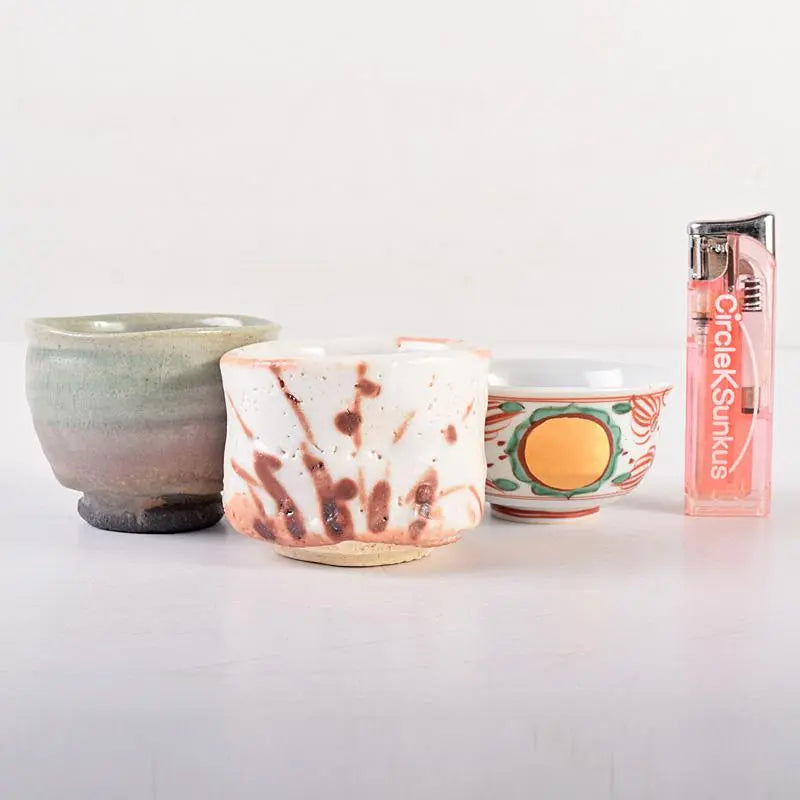 Living National Treasure, Kato Takuo, and more, cups, three guests, boxed D R8483