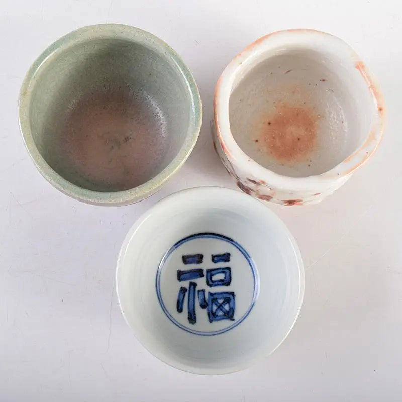 Living National Treasure, Kato Takuo, and more, cups, three guests, boxed D R8483