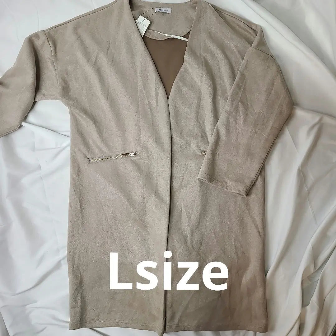 aquaiist L size, no collar long coat, new and unused